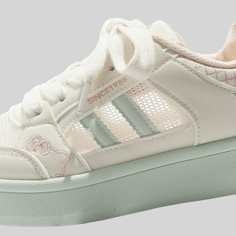 Damen Sportliche Sneakers mit niedlichem Tierdesign und atmungsaktiven Mesh-Einsätzen EB