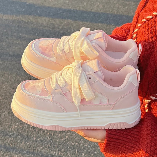 Damen Bequeme Sport Sneakers mit modischem Design und dämpfender Sohle EB