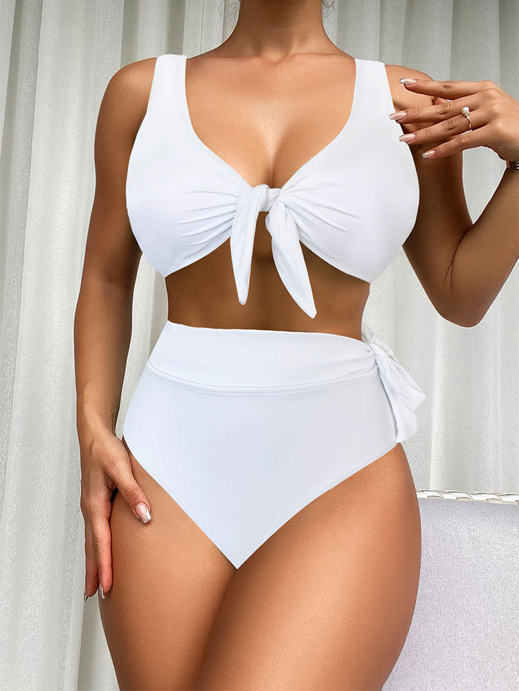 Damen Hochtailliertes Bikini-Set mit bindbarem Oberteil und eleganter Passform EB