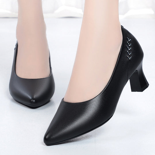 Damen Elegante Pumps mit funkelndem Strassbesatz und komfortablem Blockabsatz EB