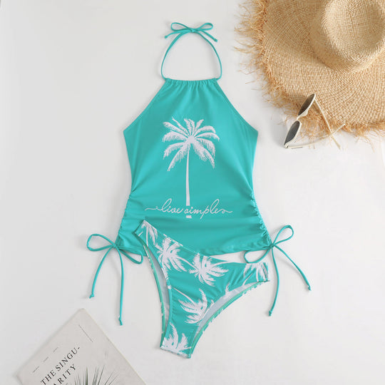 Damen trendiger Bikiniset mit Palmen-Motiv EB