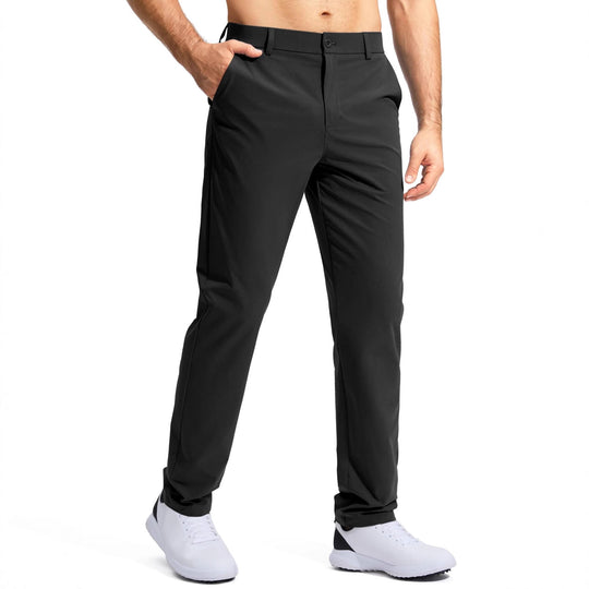 Herren nan elastische Golftwill-Hose mit geradem Schnitt, knitterfreiem Material und verdeckter Reißverschlusstasche EB