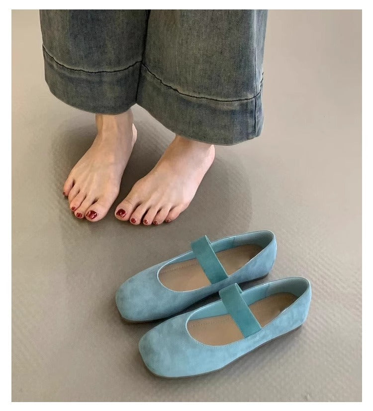 Damen Ballerinas mit komfortablem Riemen und weichem Obermaterial EB