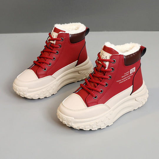 Damen Winterliche High-Top Sneakers mit kuscheligem Innenfutter und robustem Laufprofil EB