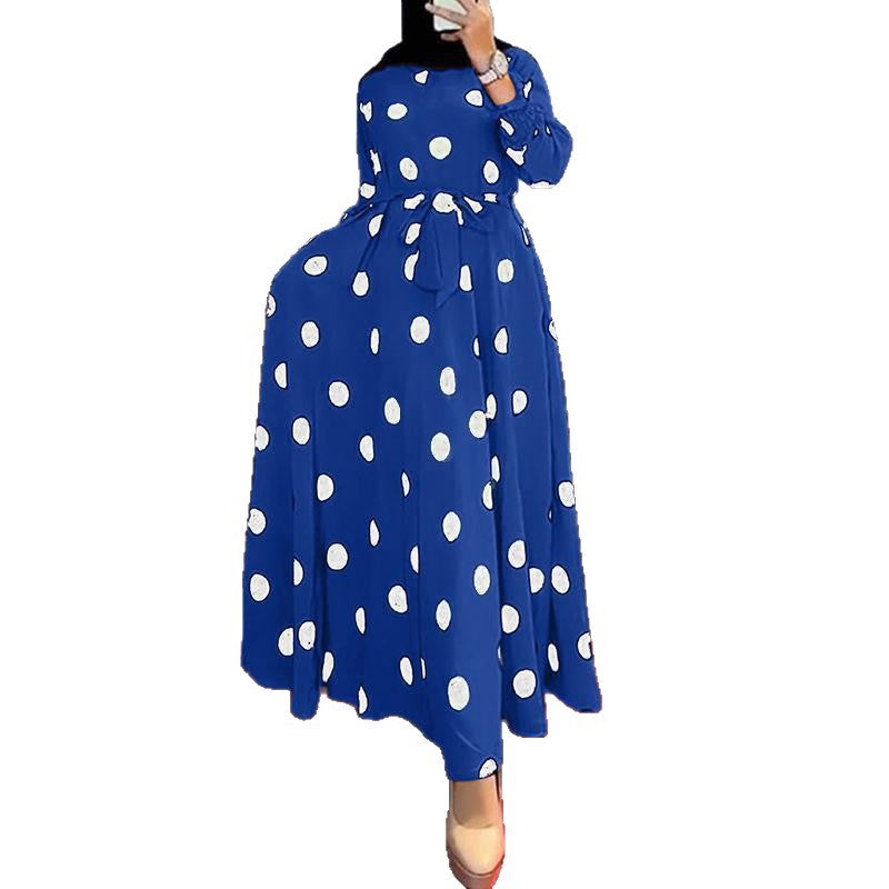 Damen Maxikleid mit auffälligem Polka-Dot-Muster EB