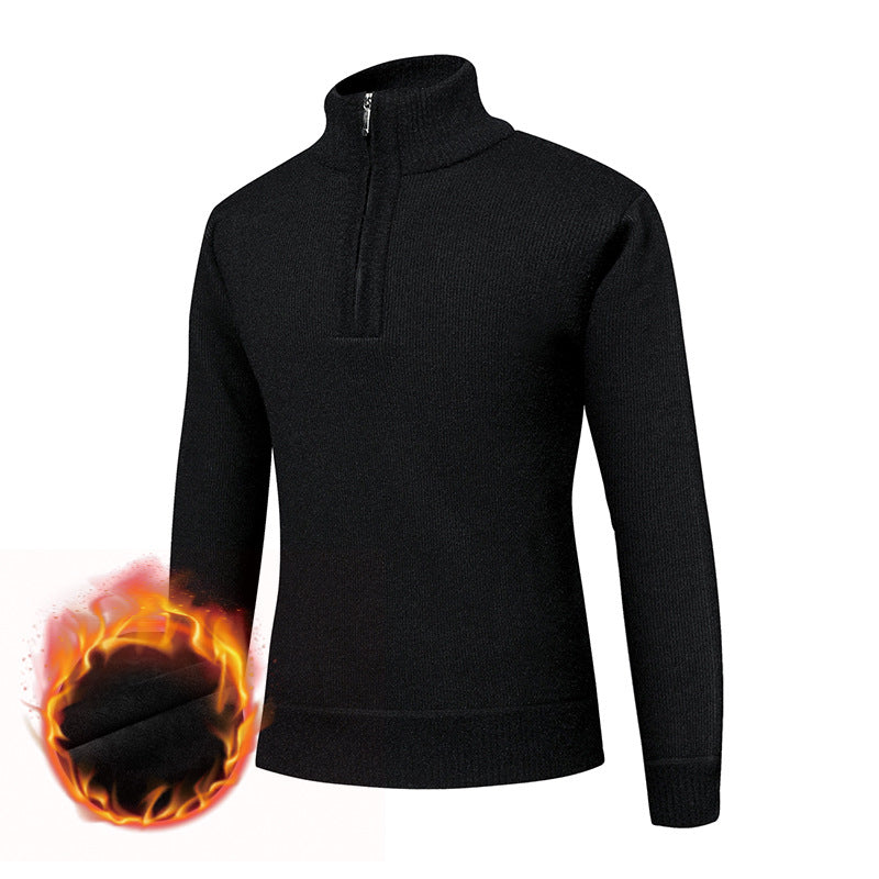 Herren kuscheliger Rollkragenpullover mit Reißverschluss EB