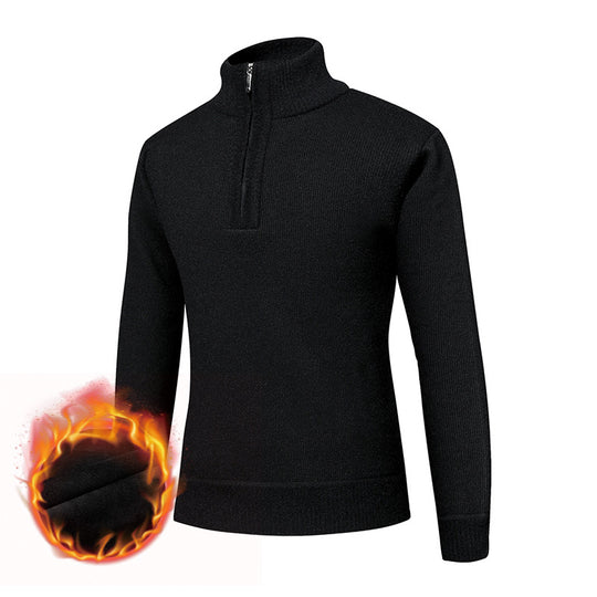 Herren kuscheliger Rollkragenpullover mit Reißverschluss EB