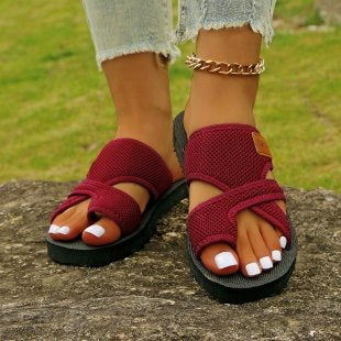 Damen Komfortable Freizeit-Sandalen mit elastischen Riemen EB