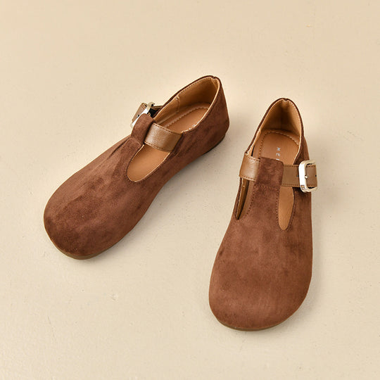 Damen Mokassins mit modischem Riemen und bequemer Sohle EB