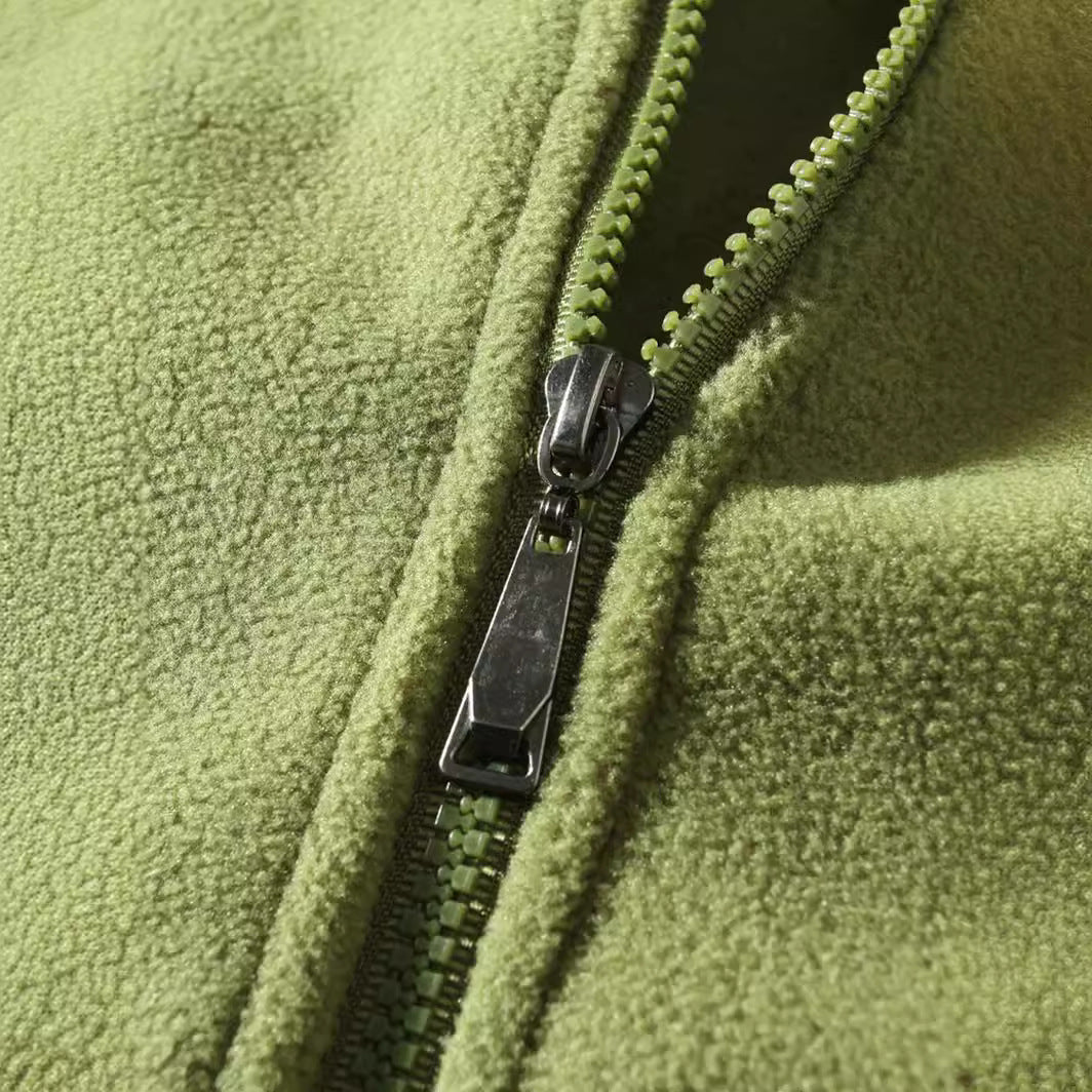Herren Fleecejacke mit hohem Kragen und durchgehendem Reißverschluss EB