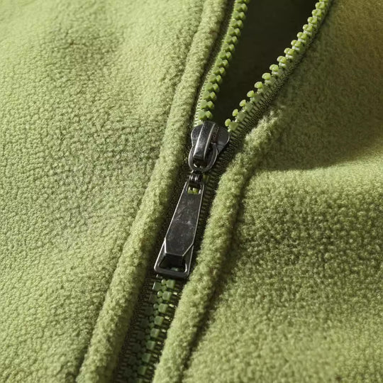 Herren Fleecejacke mit hohem Kragen und durchgehendem Reißverschluss EB