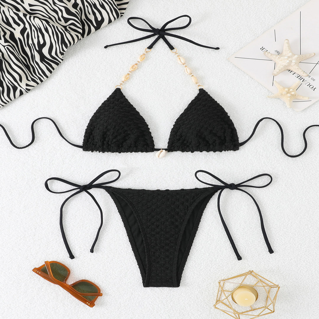 Damen Geflochtener Bikinis mit charmanten Details EB