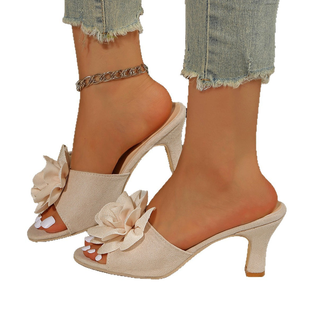 Damen Elegante und komfortable Abend-Sandaletten mit floralen Akzenten EB