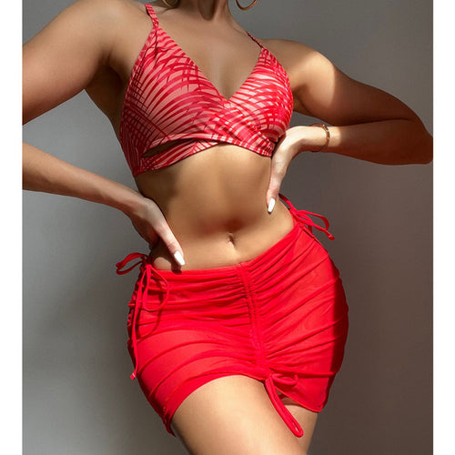 Damen Bikiniset mit verspieltem Rock EB