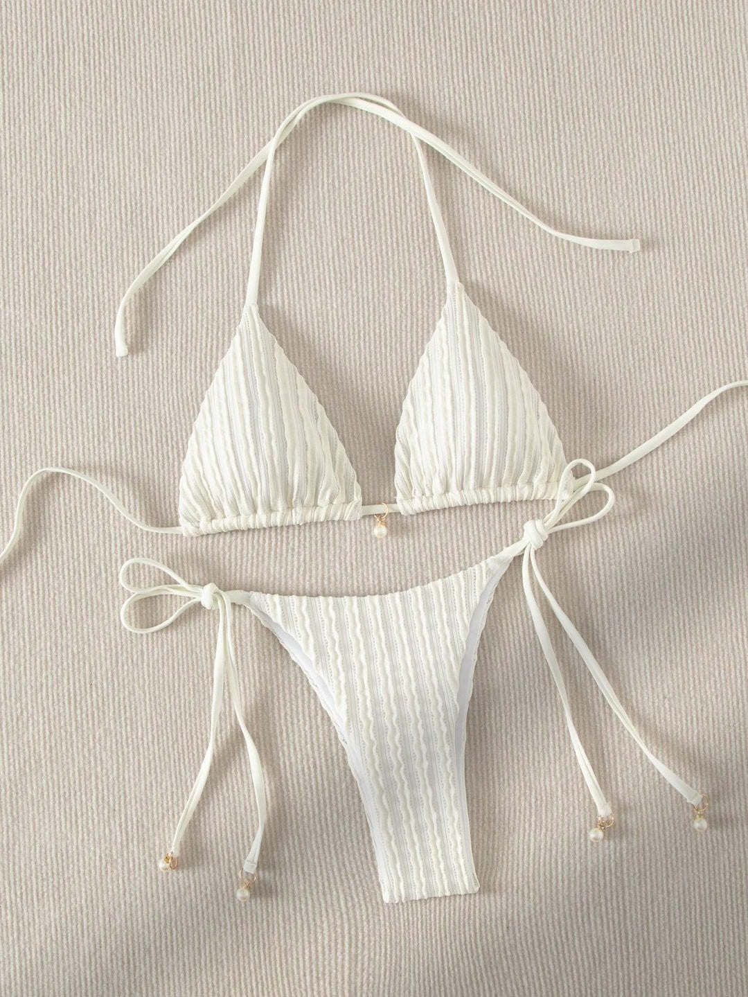 Damen Triangle-Bikini mit strukturiertem Design und verstellbaren Trägern EB