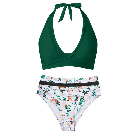 Damen Hochtailliertes Bademoden-Set mit stylischem Haltertop EB