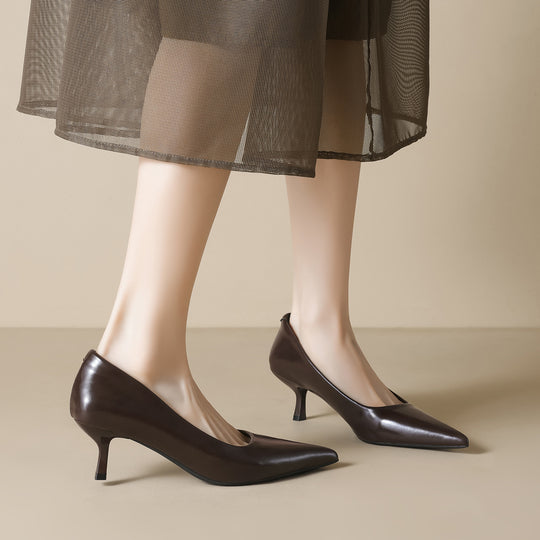 Damen elegante Pumps mit spitzem Zehenbereich und zeitlosem Design EB