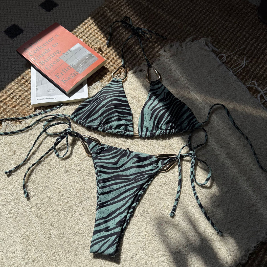 Damen Triangel-Bikini mit raffinierten Bindebändern EB