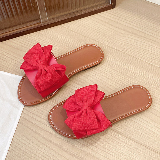 Damen Slip-On Sandalen mit Schleifen-Design EB
