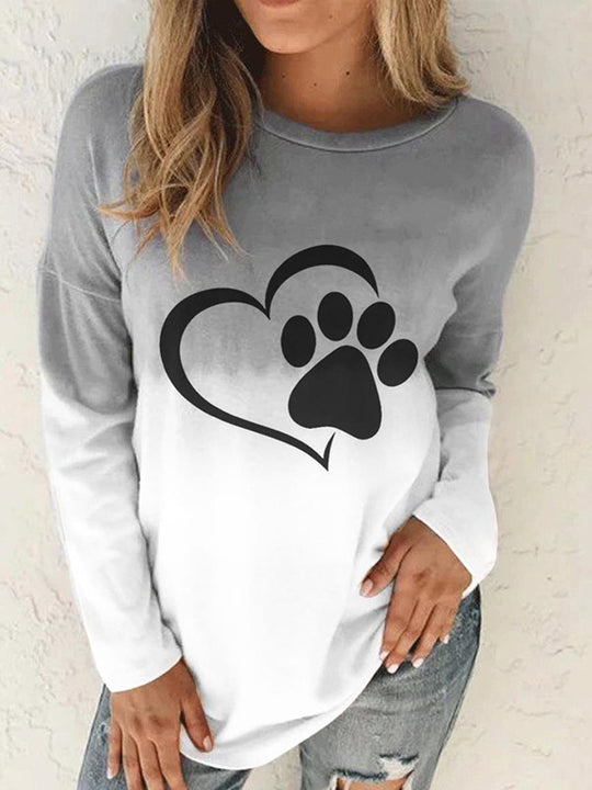 Damen Langärmeliges Oversize-Sweatshirt mit abstraktem Aquarell-Mosaikprint EB