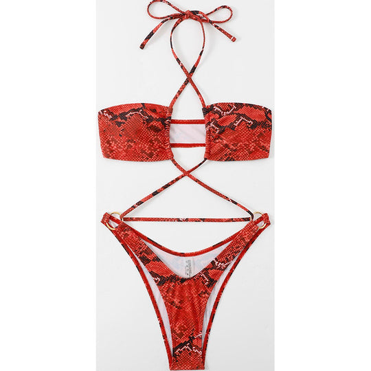Damen Bandeau-Bikini mit raffiniertem Schnitt EB