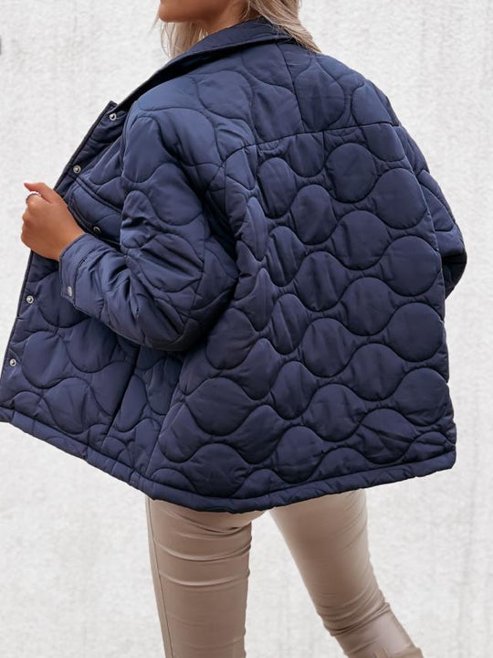 Damen gesteppte Übergangsjacke mit trendigem Oversized-Schnitt EB