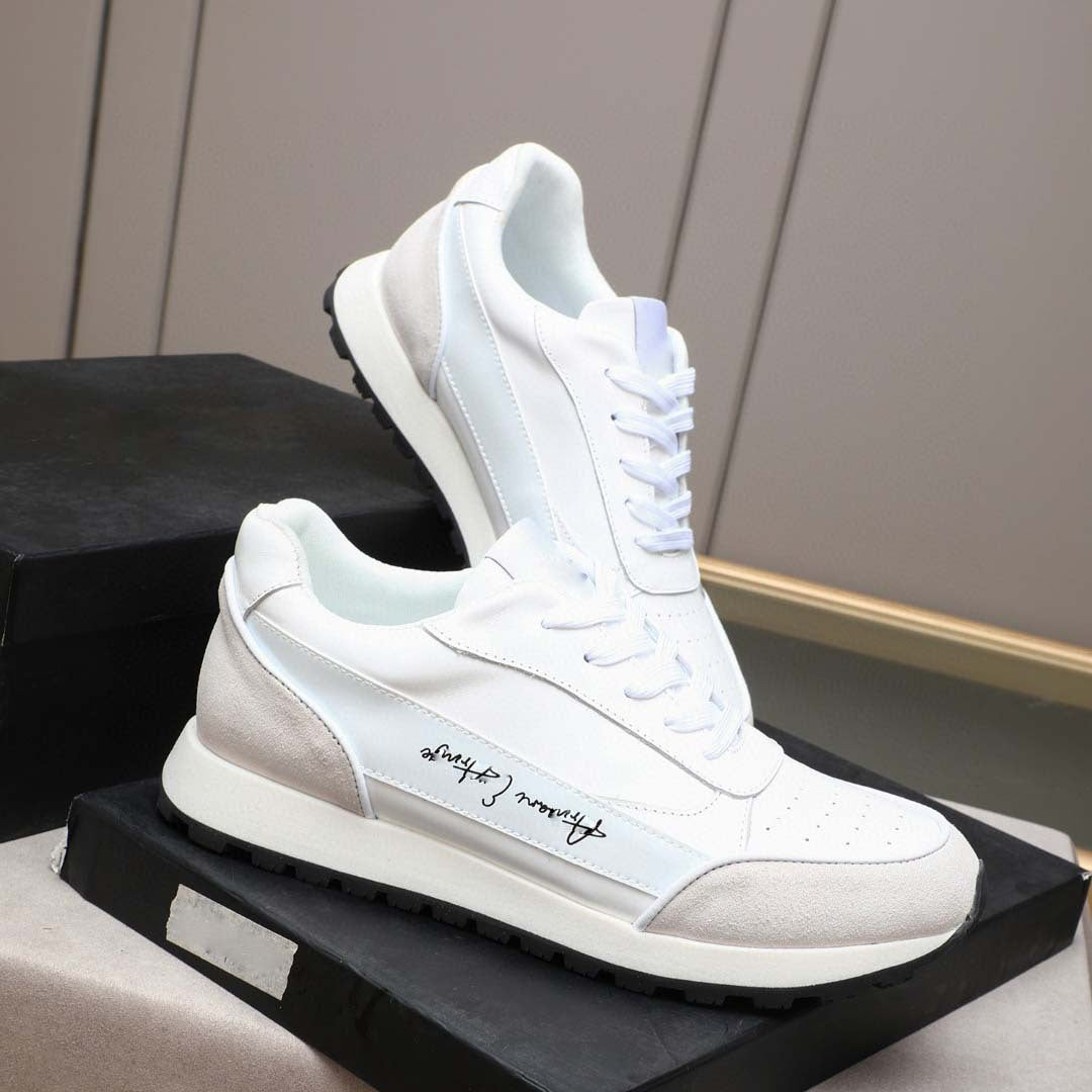 Damen Sportliche Sneakers mit hochwertiger Leder-Oberfläche und rutschfester Sohle EB
