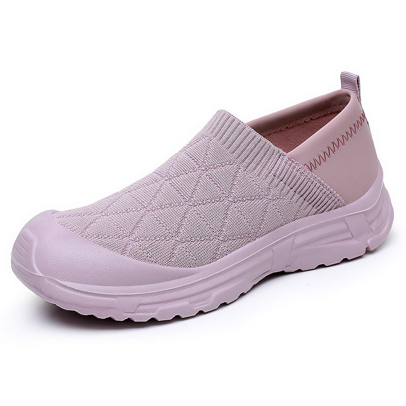 Damen Slip-On Freizeitschuhe mit elastischem Strickoberteil und rutschfester Sohle EB
