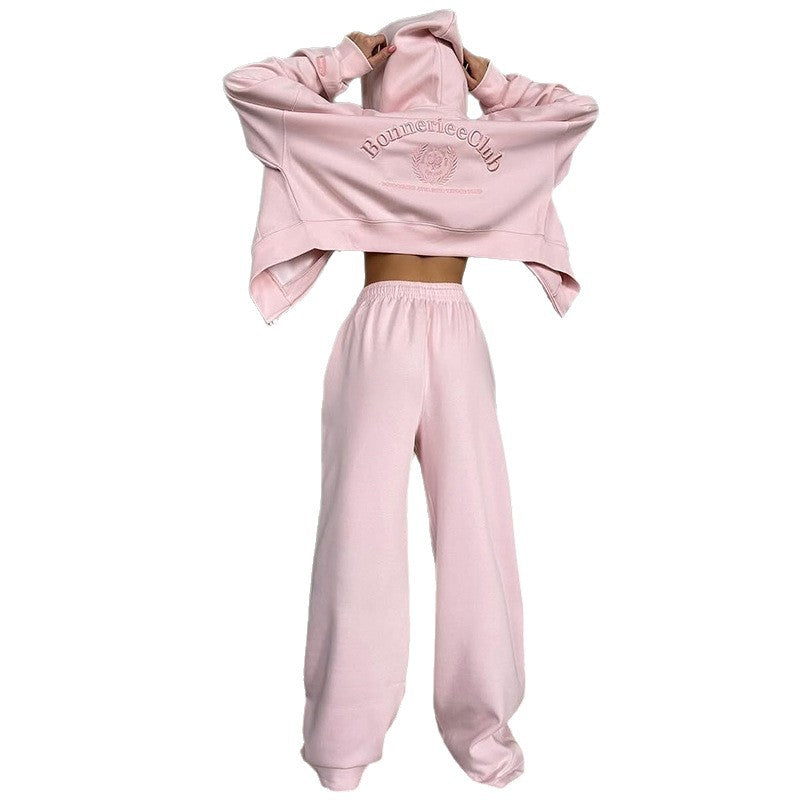 Damen Oversized Sweatshirt und Weite Hose Set EB