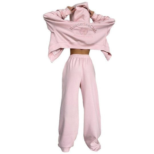 Damen Oversized Sweatshirt und Weite Hose Set EB