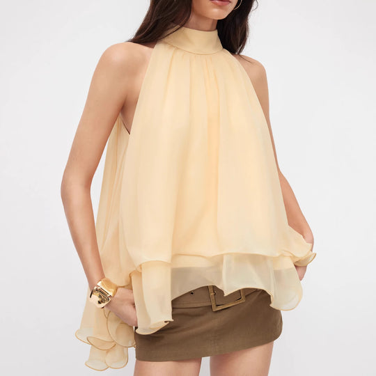 Damen Schwingender Chiffon-Rock mit Schleifenverschluss EB