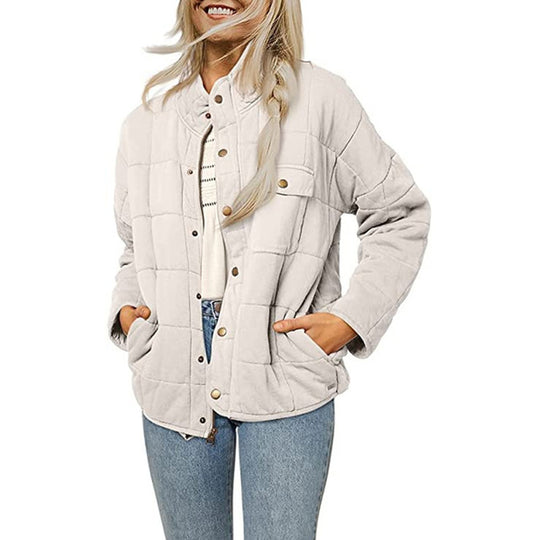 Damen Steppjacke mit dekorativem Knopf EB