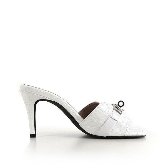 Damen Elegante Absatzpantoletten mit schickem Kettendetail EB