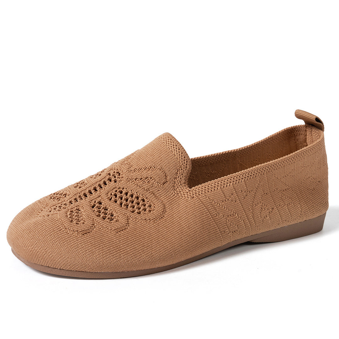 Damen Atmungsaktive Slip-On Ballerinas mit floralem Design EB