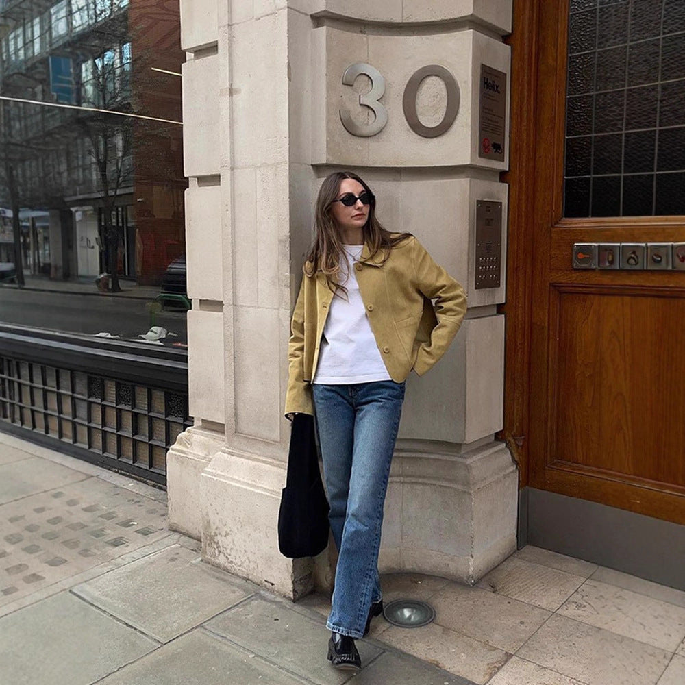 Damen Kunstlederjacke im zeitlosen Design mit eleganten Details EB