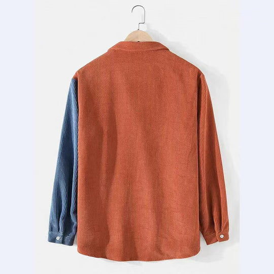 Herren Cordhemd mit strukturiertem Stoff und aufgesetzter Brusttasche EB