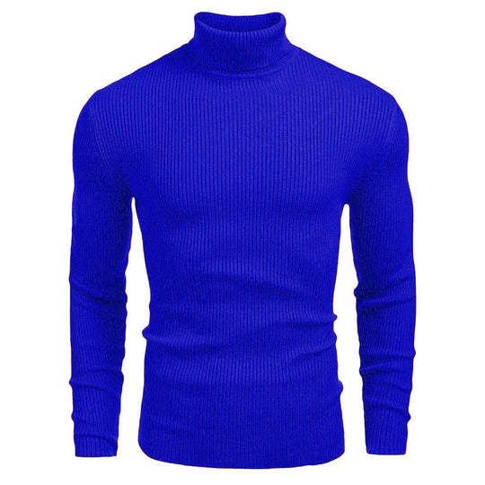 Herren eleganter Rollkragenpullover aus ribbed Strick EB