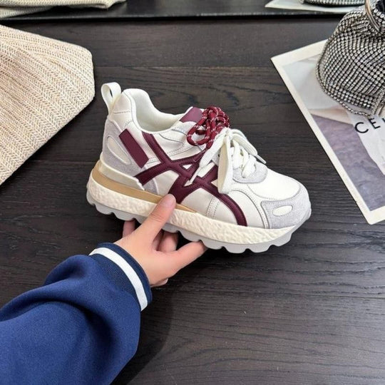 Damen Sportliche Sneakers aus hochwertigem Wildleder mit dämpfender Sohle EB