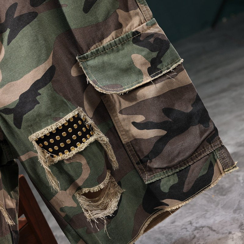 Herren Cargoshorts mit angesagtem Camouflage-Muster und robusten Taschen EB