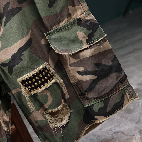 Herren Cargoshorts mit angesagtem Camouflage-Muster und robusten Taschen EB