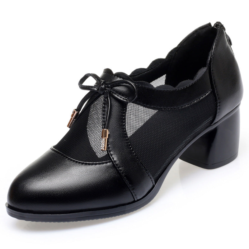 Damen elegante Pumps mit Spitze und atmungsaktivem Netz EB