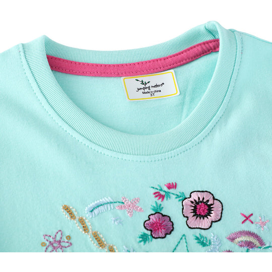 Mädchen Kurzarm Freizeitkleid mit bezauberndem Einhorn-Design EB