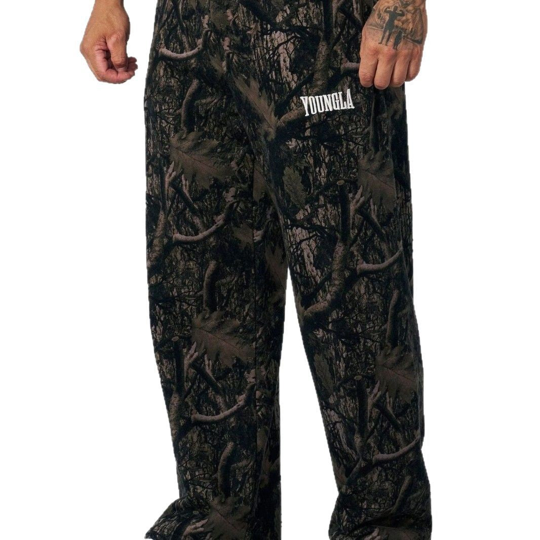 Herren nan weite Camouflage-Jogginghose mit elastischem Komfortbund und Oberschenkel-Logo EB