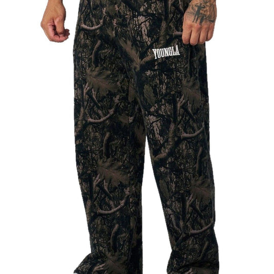 Herren nan weite Camouflage-Jogginghose mit elastischem Komfortbund und Oberschenkel-Logo EB