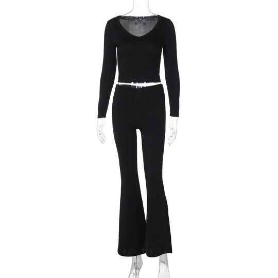 Damen modischer Jumpsuit mit lässigem Schnitt und weichem Material EB