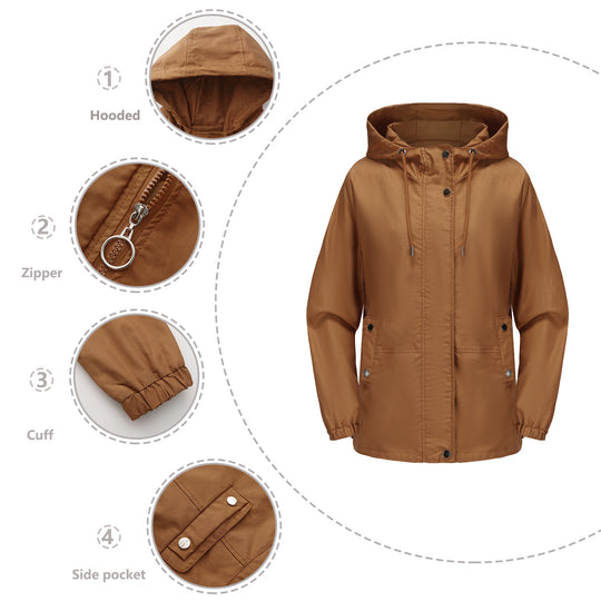 Damen leichte Windjacke mit verstellbarem Bund EB