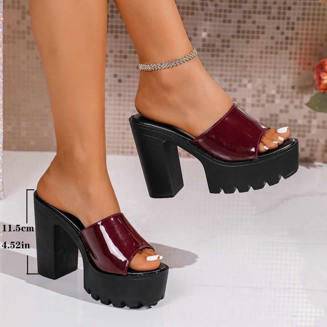 Damen High-Heels-Pantoletten mit Plateausohle und elegantem Design EB