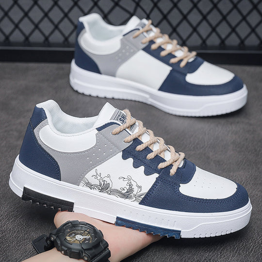 Damen stylische Sneaker mit kunstvoller Wellenmotivik EB