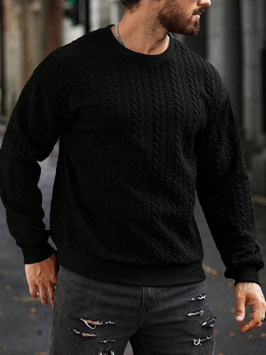 Herren Strickpullover mit strukturiertem Muster EB