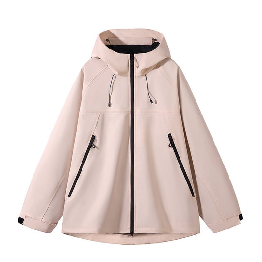 Herren elastische Softshell-Hoodiejacke mit ergonomischem Raglanschnitt, Zwei-Wege-Reißverschluss und verstellbaren Klettmanschetten EB